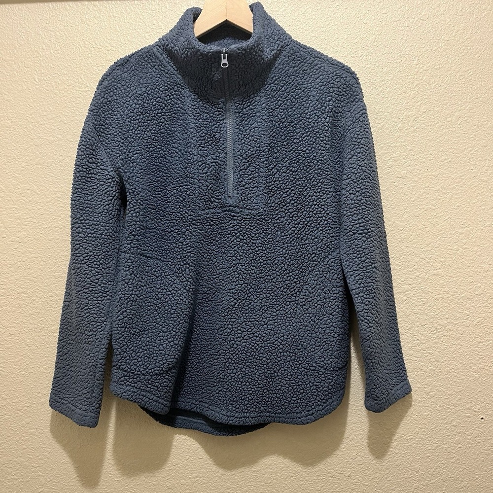 Koolaburra by UGG Brushed Back Sherpa Hoodie‎ Pullover XS Blue Pockets